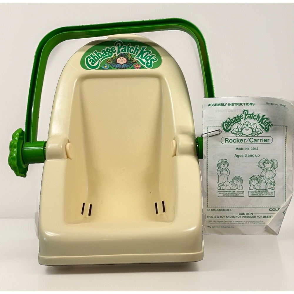 Vintage 1982 Coleco Cabbage Patch Kids 3 Position Baby Doll Carrier Car Seat USA